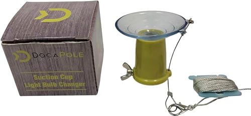 Image of DOCA Light Bulb Changer for High Ceilings Attachment for Extension Pole, Heavy Duty Telescoping Pole for Changing Recessed Lights and Outdoor Flood Lights - Suction Cup