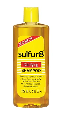 Sulfur8 Clarifying Shampoo 7.5 fl oz – Removes Dandruff Flakes, Restores Scalp pH Balance, Cleansing Formula for All Hair Types, No Active Sulfur