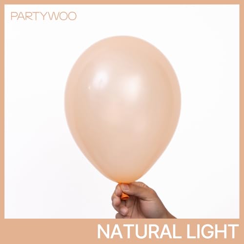 Image of PartyWoo Pearl Peach Balloons 140pcs Different Sizes of 18 12 10 5 Inch Pastel Light Pale Orange Latex Helium Balloon Arch Kit Garland for Bridal Baby Shower Birthday Party Decorations Orange-Z27