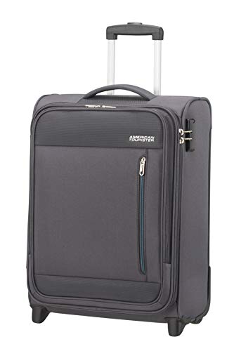 American Tourister Heat Wave - Upright S Equipaje de Mano, 55 cm, 42 L, Gris (Charcoal Grey)