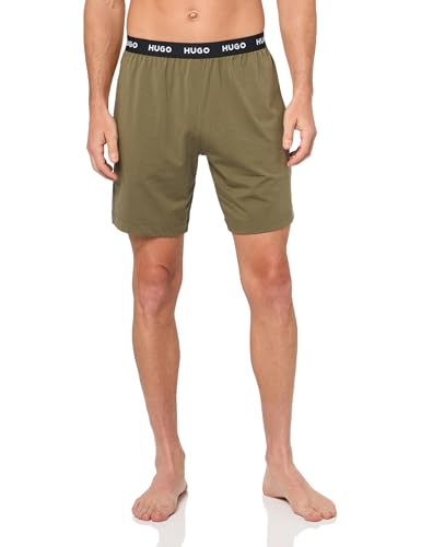 Image of HUGO Men's Linked Stretch Cotton Lounge Shorts, Spinach Green, Small