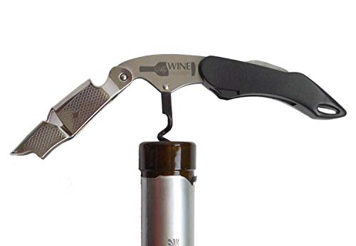 Waiters Corkscrew By My Wine Passion - Professional Double Hinged Opener - Opens 1 Million Vino Bottles (1, Black) #TOP1