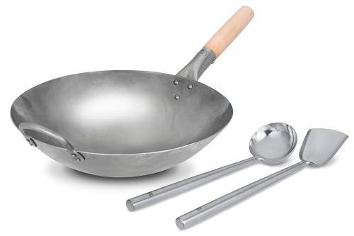 Craft Wok redondo de 14 pulgadas con utensilios acero miniatura 1