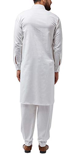 Image of SOJANYA (Since 1958 Men's Silk Blend Light Green Kurta & Nehrujacket with White Pyjama Combo