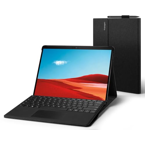 Spigen for Microsoft Surface Pro 11/10/9 Stand Folio Designed for Case Cover with Pen Holder, Compatible with Type Cover Keyboard - Black by Spigen - Used condition - US$24.99