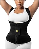 HOT SHAPERS Cami Hot Waist Cincher with Waist Trainer – Hourglass Essentials, Neoprene Vest for Full-Body Sculpting, Sweat Enhancement & Core Support Black