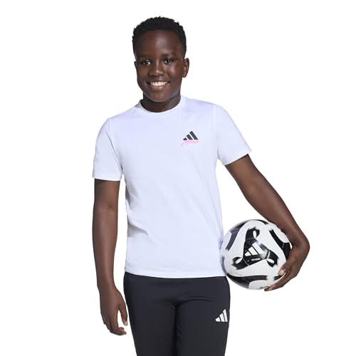 adidas Boys Messi Icon Graphic T-Shirt, White, Medium