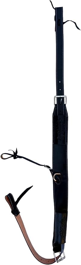 Sangle de selle en cuir complet RAAVILS noir avec sangle de flanc pour équipement équestre
