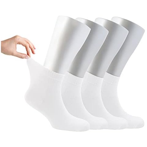 Cosyfeel® Women Loose Diabetic Socks | 4-Pack Neuropathy Ankle Socks for Ladies | Super Soft Eco-Friendly Bamboo Material | Durable with Seamless Toe | Multicolour Patterns | 4 Seasons Cover