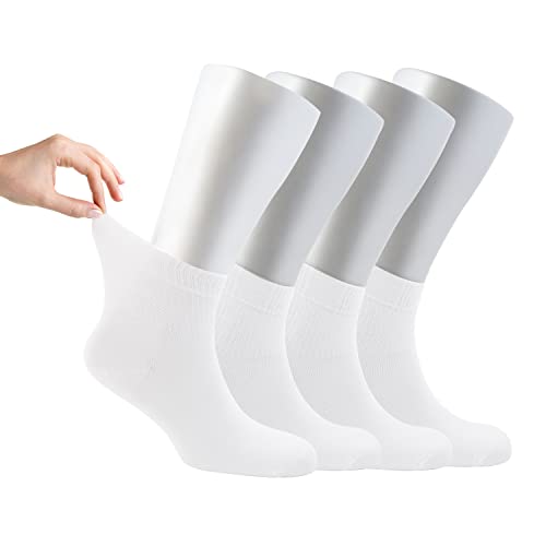 Image of Cosyfeel® Women Loose Diabetic Socks | 4-Pack Neuropathy Ankle Socks for Ladies | Super Soft Eco-Friendly Bamboo Material | Durable with Seamless Toe | Multicolour Patterns | 4 Seasons