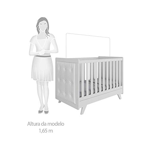 Quarto de Bebê Retrô com Guarda Roupa Infantil e Berço Mini Cama com Capitonê