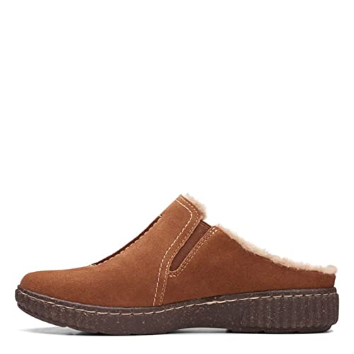 Clarks Women's Caroline Step Clog, Dark Tan Leather, 6 Medium US