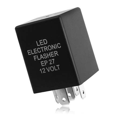 5 Pin FL27 EP27 LED Flasher Relay,Heavy Duty 12V LED Turn Signal Relay Compatible with Ford Dodge Chevrolet,Essential Blinker Repairs Bulb Frequent Flicker