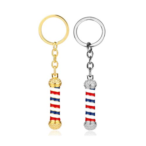 Fenical Pendant Keyring Keychain Barber Shop Sign Key Chain Trinket Women Men 4Pcs #TOP5