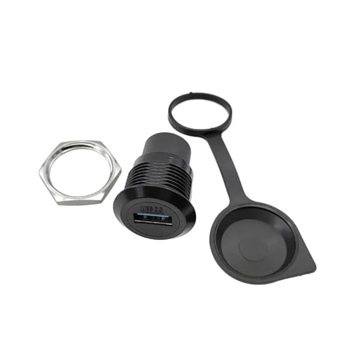 Módulo conector de red redondo tipo D para montaje en panel con USB 2.0 y tapa, 10 unidades 6