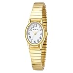 BOSHIYA Damen Uhren Edelstahl Analog Quarz Uhr mit Digital Zifferblatt und Elastisch Armband Wasserdicht Armbanduhr für Damen