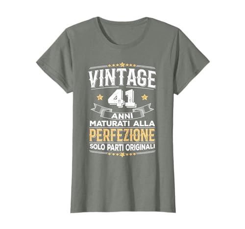 Divertente Regalo 41 Anni Compleanno Uomo Donna Vintage Maglietta