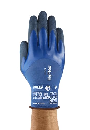 Ansell HyFlex 11-925 Professional Work Gloves, Waterproof and Oil-Resistant Nitrile Coating, Multipurpose Protection - Image 2