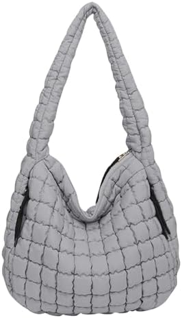 Womens Lightweight Quilted Carryall Gym Bag Soft Puffer Tote Bag ...