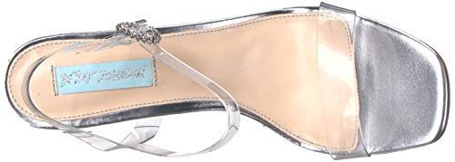 Betsey Johnson Blue Women's Sb-Erika Heeled Sandal, Clear, 9.5 M Us #TOP21