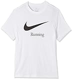 Nike logo on the frontal NIKE M Nk Dry Run Hbr Camiseta de Manga Corta, Hombre, White/(Black), S