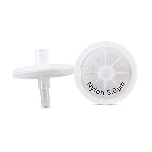 Nylon Syringe Filters [Wettability: Hydrophilic Nylon Membrane] 25mm Diameter 5.0 μm Pore Size