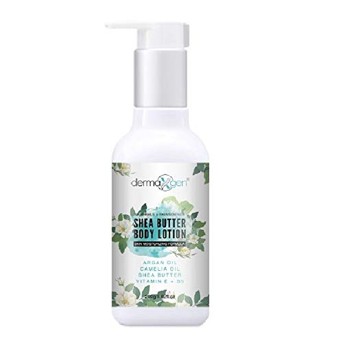 Dermaxgen Shea Butter Moisturizing Body Lotion + Argan Oil + Camelia Oil + Vitamin E + B5 + Hyaluronic Acid For All Skin Type 100% Pure Organic (8.82X1 Pack) #TOP12