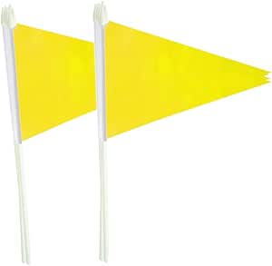 Amazon.com : Lebei 12Pack Small Yellow Pennant Stick Flag Mini Triangle ...