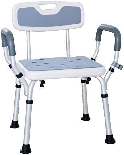 Tabouret de douche de bain Siège de salle de bain, chaise élévatrice de baignoire de douche avec main courante Dossier Aide au handicap Coussinets de jambes antidérapants pour personnes âgées han