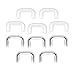 10 Pieces 16GA Septum Ring Retainer 316L Surgical Steel and Clear Acrylic