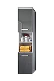 Hochglanz Grau Badezimmer Schrank Paso 160cm Hochglanz Grau Fronten – Regal Schrank Hochschrank Schrank Möbel Badschrank