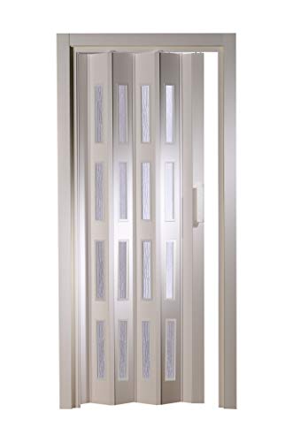 Kunststoff - Falttür mit 4 Fenster Luciana weiß 88,5x202 cm doppelwandig...