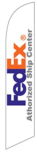 FedEx Authorized Ship Center Feather Banner Swooper Flag, Replacement Flag Print Only