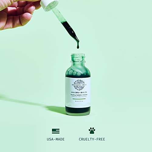 Botanic Tree Matcha Peeling Solution Chemical Peels For Face - Dark Spots - Aha 30% + Bha 2% - 10 Minute Exfoliating Skin Face Peel With Glycolic Acid And Salicylic Acid, 30Ml / 1Fl Oz. #TOP2