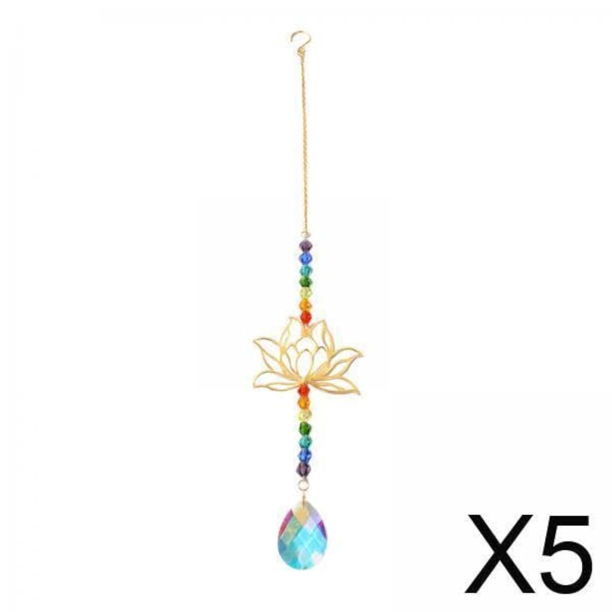 5pcs Handmade Sun Catcher Pendant Ornament Prisms Hanging Wind Chime