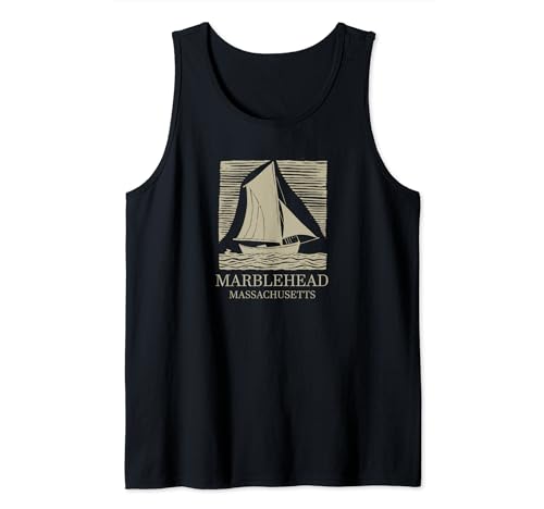 Sailboat Block Print Marblehead Tank Top