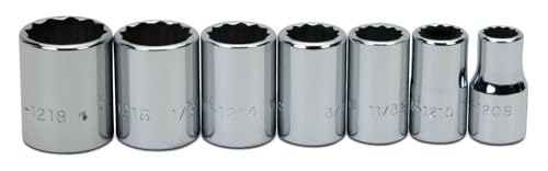 Williams WSM-7RC 7-Piece 1/4-Inch Drive Shallow 12 Point Socket Set