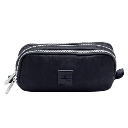 Generic Estojo Escolar Triplo Organizador 3 Zíper Preto