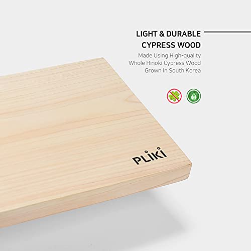 Pliki Whole Hinoki Cypress Wood Cutting Board / Knife-Friendly & Natural Design Chopping Board / Wooden Plating Serving Board / Easy To Clean & Store (Medium) #TOP2