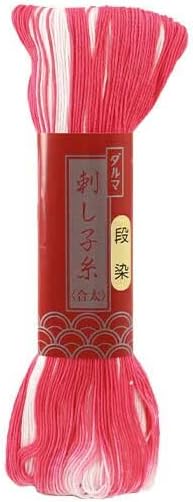 Yokota Daruma Sashiko Thread, Medium-Thick, Gradation Dye, 100m, Col. 51 Pink, 01-2112