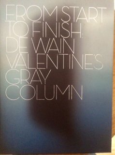 Hardcover From Start to Finish: De Wain Valentine's Gray Column Book