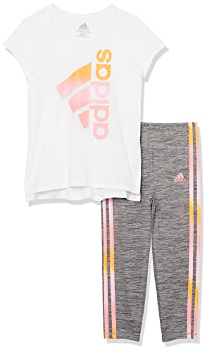 Adidas Girls 2 Piece Winning 3-Stripe Tight Set Leggings, White, 6 Us #TOP22