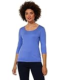 Street One Damen A317511 Damenshirt 3/4 Arm Basic-T-Shirt, Dazzling Blue, 34
