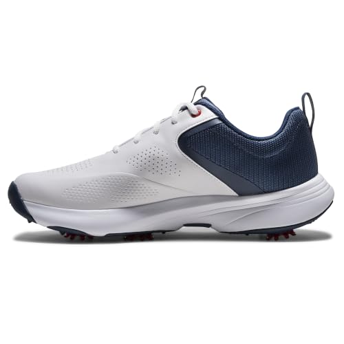 FootJoy Men's Qualifier Golf Shoe, White/Pageant Blue/High Risk Red, 11.5 X-Wide by FootJoy - Used condition - Image 4