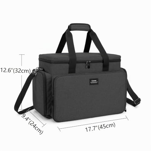 Miniatura 6 de Curmio Bolsa Para Máquina Coser, Bolsa De Viaje Para Máquina Coser, Maleta De Máquina Coser Con 2 Bolsillos Extraíbles Transparentes, Adecuado De La Mayoría De Máquina De Coser Universales, Negro.
