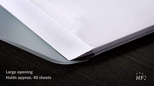 HF2 Clear Poly Envelope Pocket Binder A4 (Pack of 10) | 11 Holes | Polypropylene Envelope Ring Binder for Home & Offices | Hook & Loop Closure | Document Organiser & Storage Pocket
