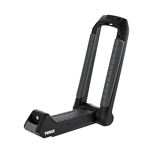 Thule Hull-a-Port Aero Rooftop Kayak Rack - Carries 1 Kayak - Anti-Theft Design - Foldable Design - Rubber Padding mounting Surface - Easy Strap Management - 75lb Weight Capacity