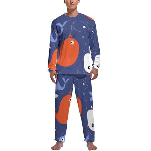 Ensemble de pyjama homme haut et bas finitions premium Baleine de Couleur