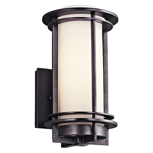 Kichler 49344AZ, Pacific Edge Aluminum Outdoor Wall Sconce Lighting, 75 Watts, Architectural Bronze,14.75-Inch