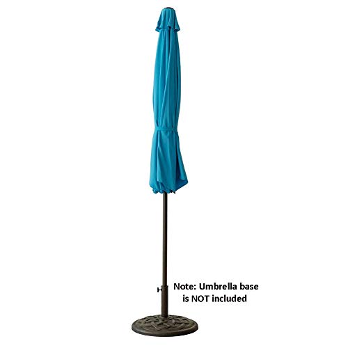 Flame&Shade 10 Ft Outdoor Market Patio Table Umbrella With Fiberglass Rib Tips And Tilt, Aqua Blue #TOP5